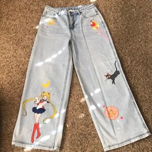 Women's Light Blue Anime Sailor Moon jeans